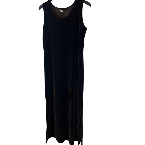 J.D. Stone Vintage Brown Velour Maxi Dress Sleeveless Size 10 Y2K Friends - Picture 1 of 7